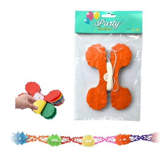 Papīra svētku virtene, 6 metri, X forma